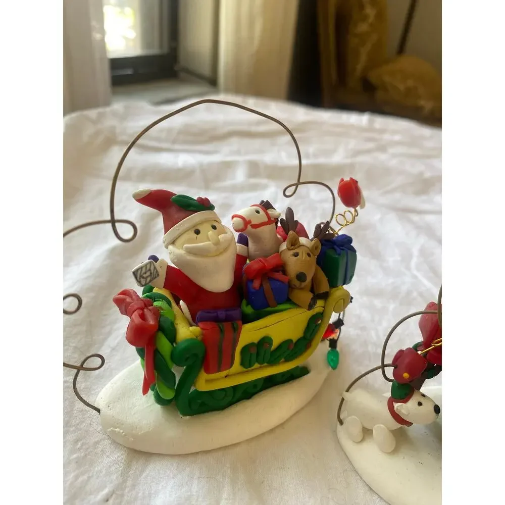 Kirkland Signature Jolly Holiday handmade clay ornaments, likely a vintage set
